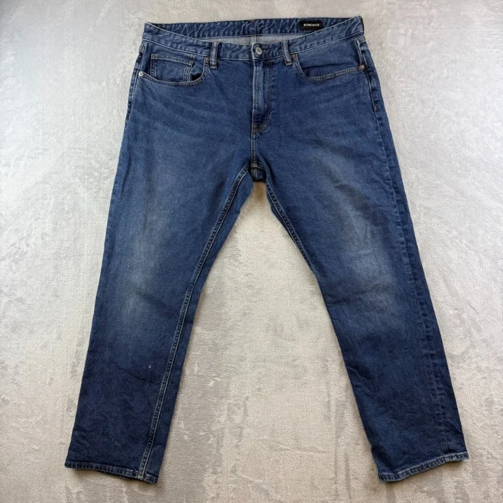 Bonobos Jeans Mens 36x30 Blue Slim Tapered Fit Dark Wash Stretch Denim